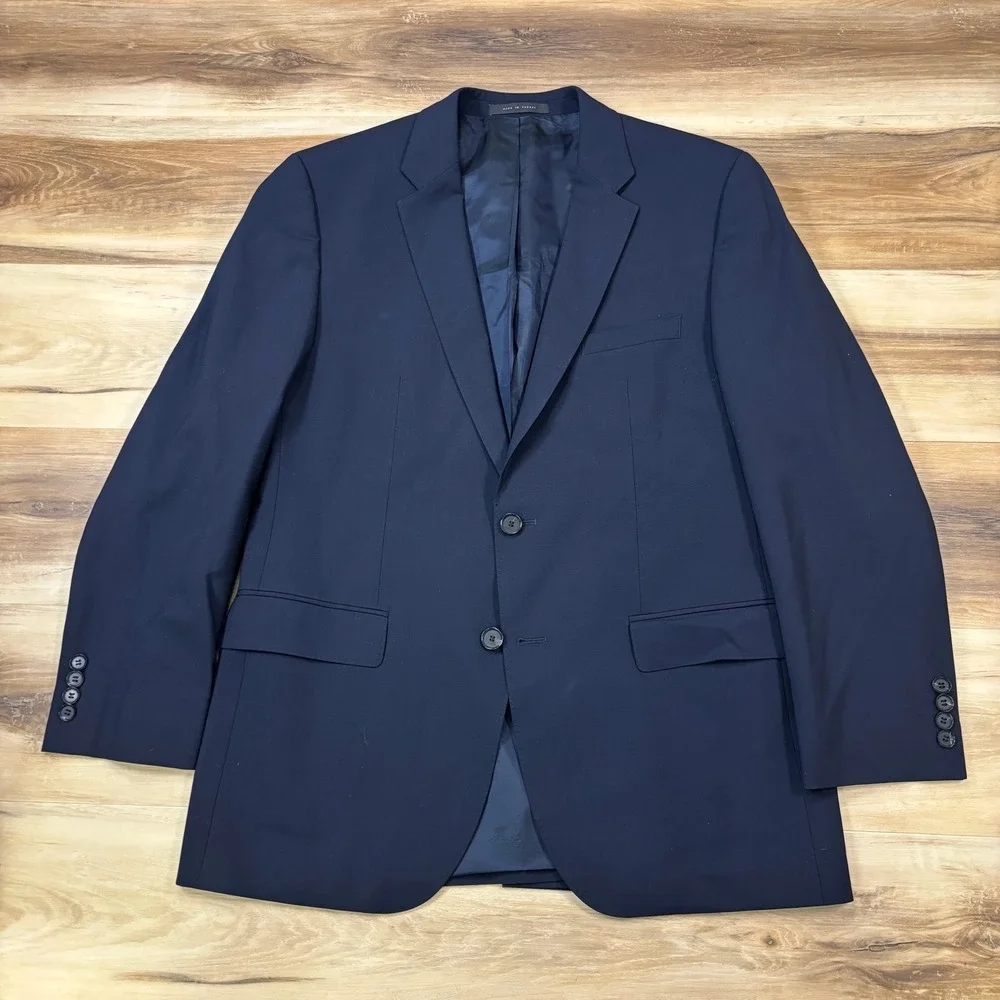 Hugo Boss Blazer Mens 42R Quiet Luxury Virgin Wool Stretch Heritage Navy Blue
